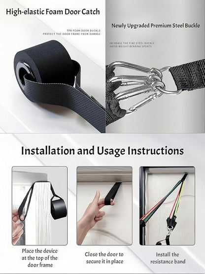 Heavy Resistance Bands Serious Steel Workout Bands - Multi-Functional Adjustable Detachable High Elasticity Non-Slip Durable for Full-Body Workout Home Gym Outdoor Exercise Men Women