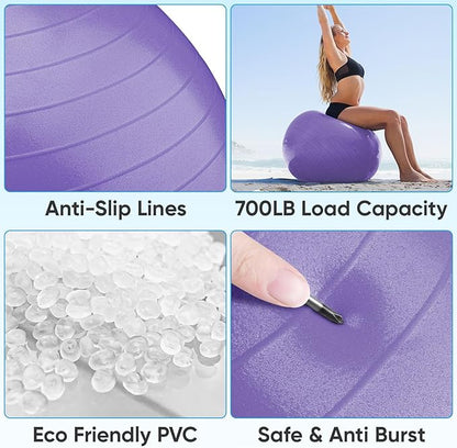 APEXUP Yoga Ball Exercise Ball Anti Slip Heavy Duty for Fitness, Balance & Core Workout
