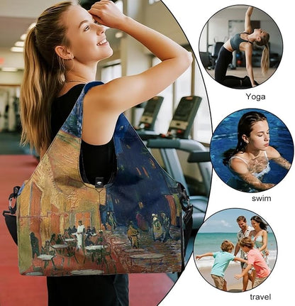 Yoga Mat Bag for Women Men Large Carryall Tote with Adjustable Shoulder Strap for Gym Yoga Travel Pilates Office