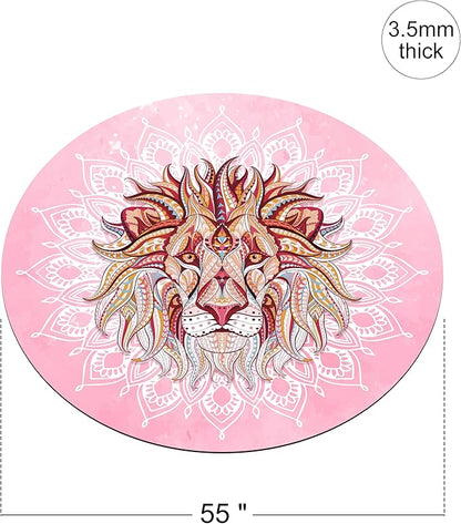 Round Meditation Pilates Yoga Mat Luxury Suede Large Yoga Mat Natural Rubber Non-Slip Base is ery Suitable for Meditation, Stretching, Yoga Environmental Protection, Fitness Exercise, Home and Outdoor. 140CM Diameter