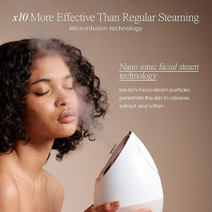 Sensa | Nano Ionic Facial Steamer by Project E Beauty | Deep Pore Cleansing | Warm Mist Sprayer | Detoxify & Clarify Complexion | Moisturize & Hydrate | Home Face Sauna | with 3 Essential Oil Baskets