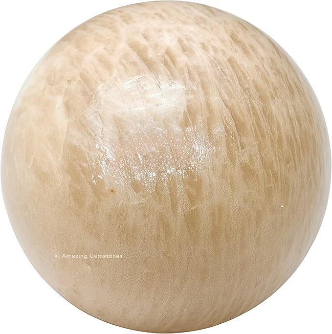 Amazing Gemstone Cream Moonstone Crystal Ball with Stand - 2 Inches Crystal Sphere Meditation Balls for Witchcraft and Decorative Balls