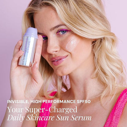 Naked Sundays CabanaClear SPF 50 Water Gel Serum - Invisible, Lightweight, & Hydrating Facial Sunscreen with Hyaluronic Acid, Broad Spectrum, Oil-Free, Silicone Free, Fragrance-Free for All Skin Types