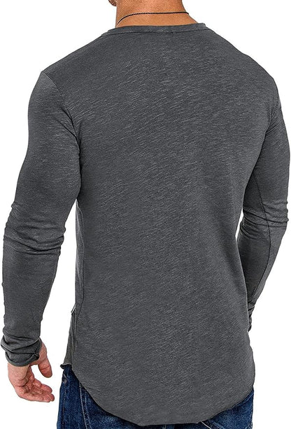 COOFANDY Men 2 Pack Muscle Fitted T Shirt Gym Workout Athletic Long Sleeves Tee