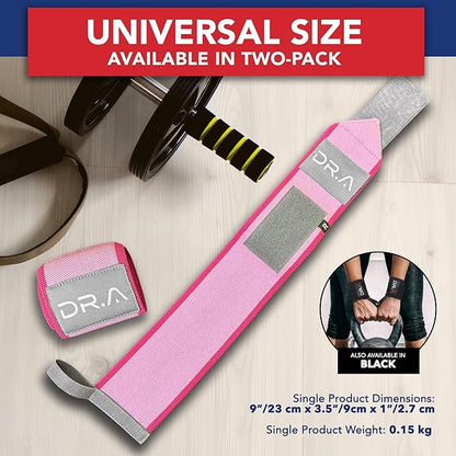 Doctor-Developed Gym Brace, Lifting Wrist Wraps for Weightlifting, & wrist compression brace for Workout, wrist wraps for weightlifting for Wrist Support, lifting straps gym for Men & Women (Pink)