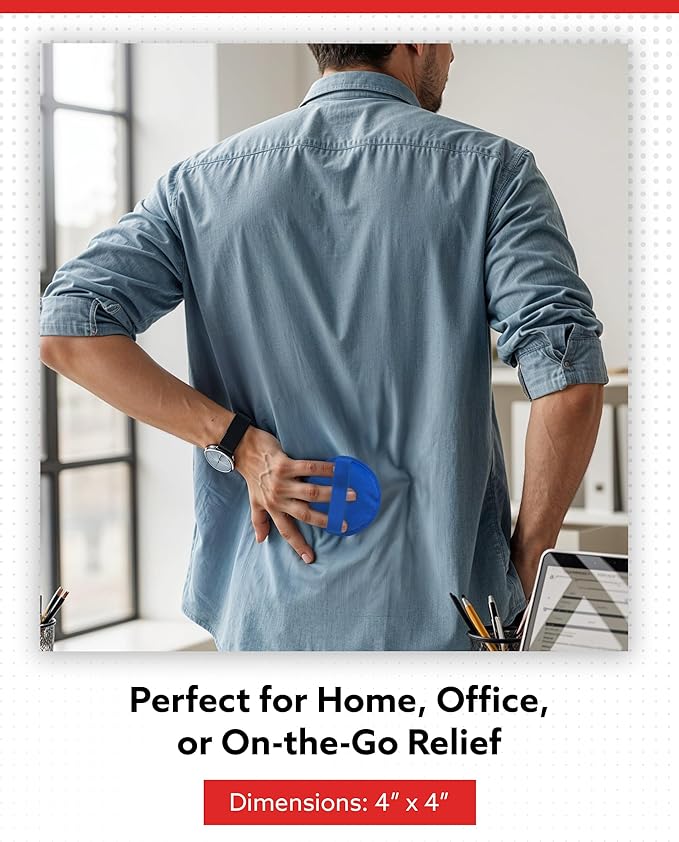 Alpi Circle Plush Gel Ice Packs Reusable & Microwavable – 4”x4” Small Ice Packs for Kids & Adults – Hot or Cold Eye Mask with Beads - Plush Comfort for Muscle Aches & Minor Discomfort – Blue