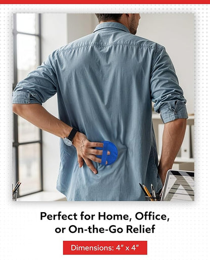 Alpi Circle Plush Gel Ice Packs Reusable & Microwavable – 4”x4” Small Ice Packs for Kids & Adults – Hot or Cold Eye Mask with Beads - Plush Comfort for Muscle Aches & Minor Discomfort – Blue