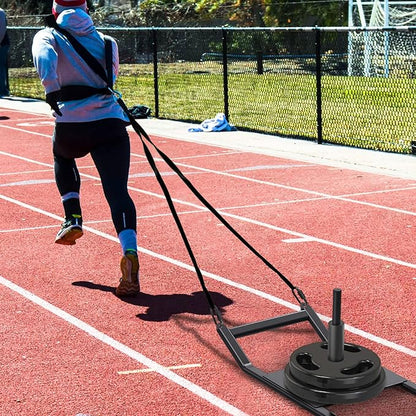 Kipika Weight Sled, Workout Sled, Fitness Strength Training Sled, Speed Training Sled for Athletic Exercise, Speed Improvement, Easily Through Obstacles, Suitable for 1" & 2" Weight Plate