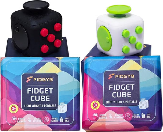 2PCS Cube Fidget Stress Relief Toy for Adults & Kids, Smooth, Quiet Sensory Toy for Anxiety, Focus & ADHD Idea[BR+WG][2PCS]