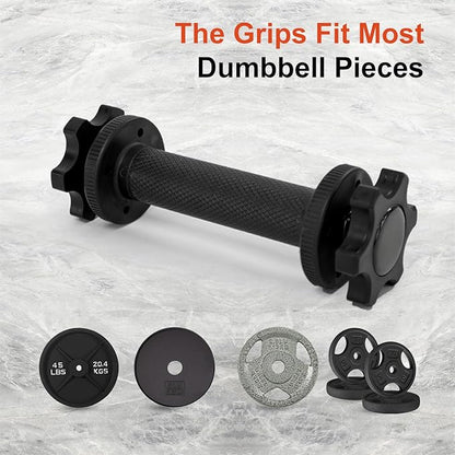 Dumbbell Handles Pair Universal Handle, Fit 1" Plates, Standard Weight Plates with 1" Diameter, Portable Balance Quick Adjustable Weight Bar Connector for Workouts Home Gym Strength Training