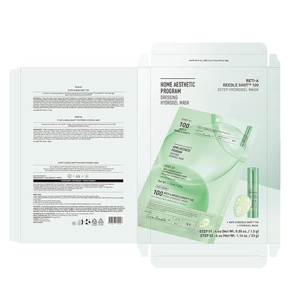 VT COSMETICS Reti-A Reedle Shot 100 2-Step Hydrogel Mask(34.5gx4ea), Intensive Tightening, Exosome Retinol, Overnight Melting Mask, Ideal for Retinol Beginners, Korean Facial Mask