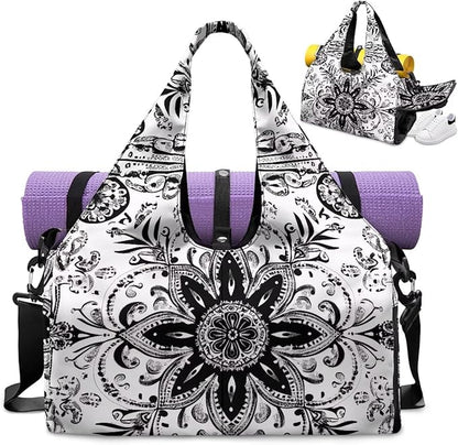 Yoga Mat Bag for Women Men Large Carryall Tote with Adjustable Shoulder Strap for Gym Yoga Travel Pilates Office