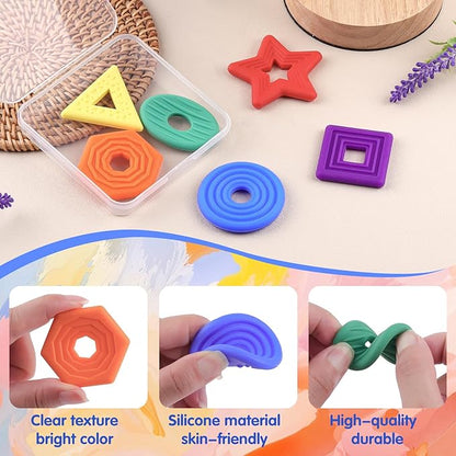 Sensory Fidget Toys Worry Stones for Kids Teens Adults Calming, Quiet Fidgets Toy for Anxiety and Stress for Classroom Student Prizes (6 Pack)