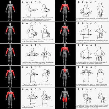 Twister Arm Trainer, 50-80 lb Adjustable Chest Workout Equipment, Shoulder Arm and Chest Muscle Trainer, Portable Detachable Upper Body