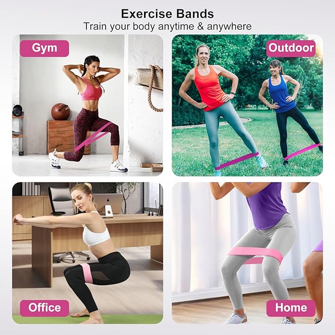 Resistance Bands Set, Resistance Loop Exercise Bands with Instruction Guide and Carry Bag, Versatile Latex Exercise Bands for Home and Gym Workouts, Set of 5