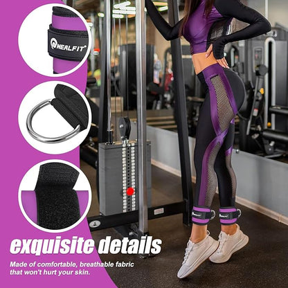 Ankle Strap for Cable Machine, Gym Ankle Cuff for Kickbacks, Leg Extensions, Glute Workouts, Booty Hip Abductors Exercise for Women and Men