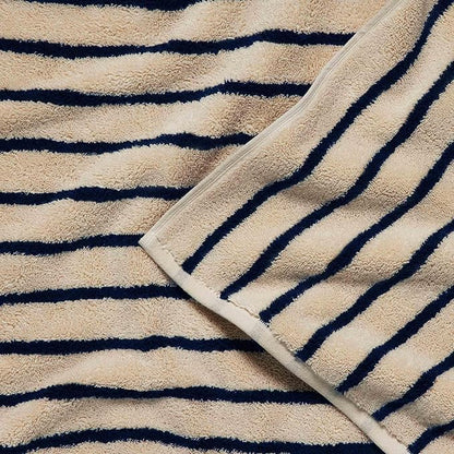 Brooklinen Super-Plush Turkish Cotton Bath Towel Set - 2 Bath Towels + 2 Hand Towels Cotton, 820 GSM, Highly Absorbent, Machine Washable, Perfect for Home & Bathroom (Striped Navy)