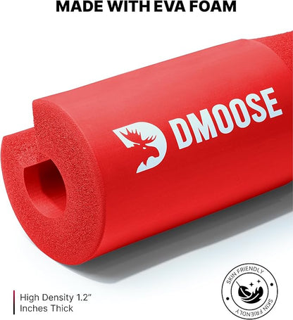 DMoose Fitness Barbell Pad for Hip Thrust, Squat & Lunges - Non-Slip Thick Foam Cushion for Neck and Back Support with Two Straps - Hip Thrust Pad for Leg Day - Fits All Olympic Bars and Smith Machine
