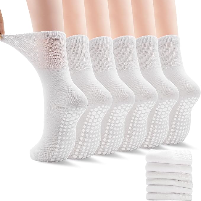 ELUTONG Pilates Grip Socks for Women Non Slip Yoga Grippy Socks Woman for Pure Barre Ballet Dance Hospital 6 Pack