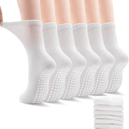 ELUTONG Pilates Grip Socks for Women Non Slip Yoga Grippy Socks Woman for Pure Barre Ballet Dance Hospital 6 Pack