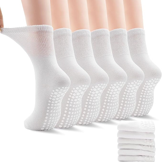 ELUTONG Pilates Grip Socks for Women Non Slip Yoga Grippy Socks Woman for Pure Barre Ballet Dance Hospital 6 Pack