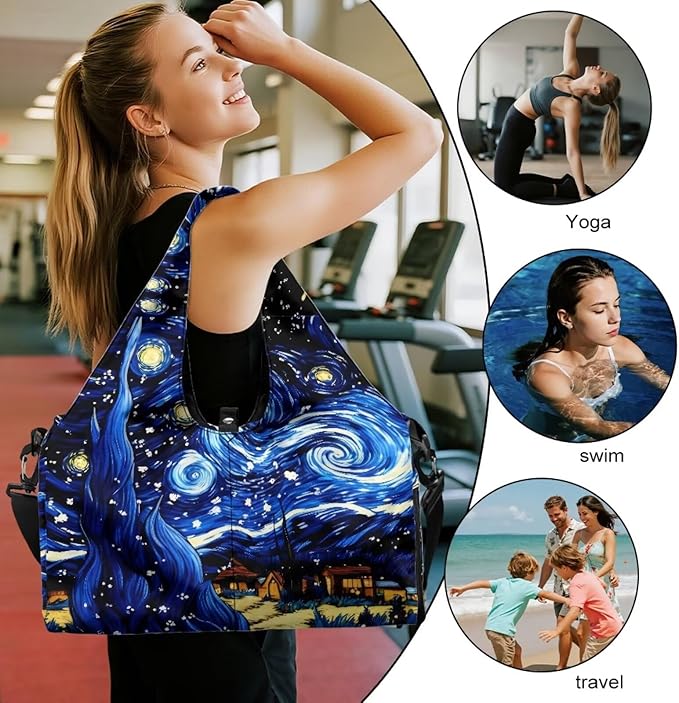 Yoga Mat Bag for Women Men Large Carryall Tote with Adjustable Shoulder Strap for Gym Yoga Travel Pilates Office