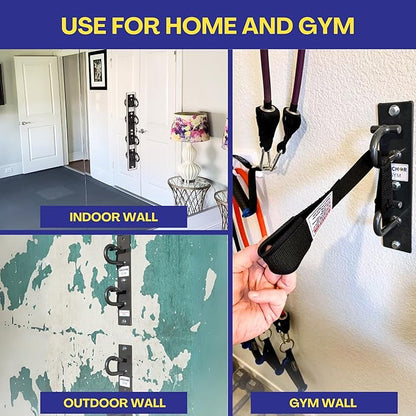 Anchor Gym H2 Resistance Band Anchor - Single Unit with Two Hooks Exercise Band Wall Mount for Bodyweight Straps, Strength Training, Home Gym (Wood Screws Included)