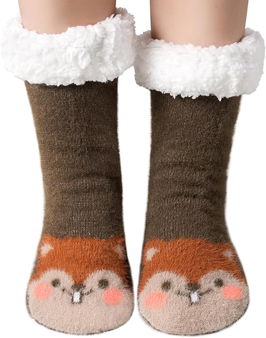 JaosWish Cat Fuzzy Socks Womens Pilates,Postpartum Essentials Non Slip Grip Slippers Hospital Socks for Labor Delivery