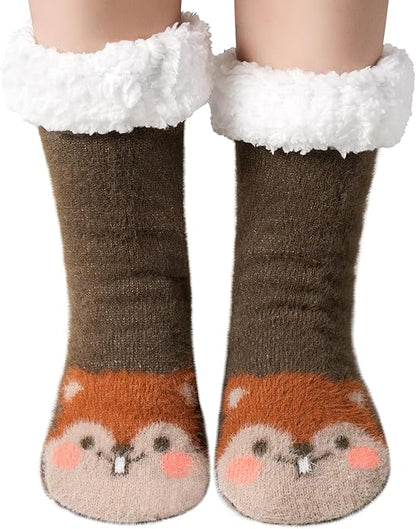 JaosWish Cat Fuzzy Socks Womens Pilates,Postpartum Essentials Non Slip Grip Slippers Hospital Socks for Labor Delivery