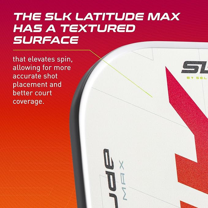 SLK Latitude 2.0 Pickleball Paddle | G4 Graphite Pickleball Paddle Face | Rev-Core+ Technology with SpinFlex Surface | Redesigned for Performance and Control
