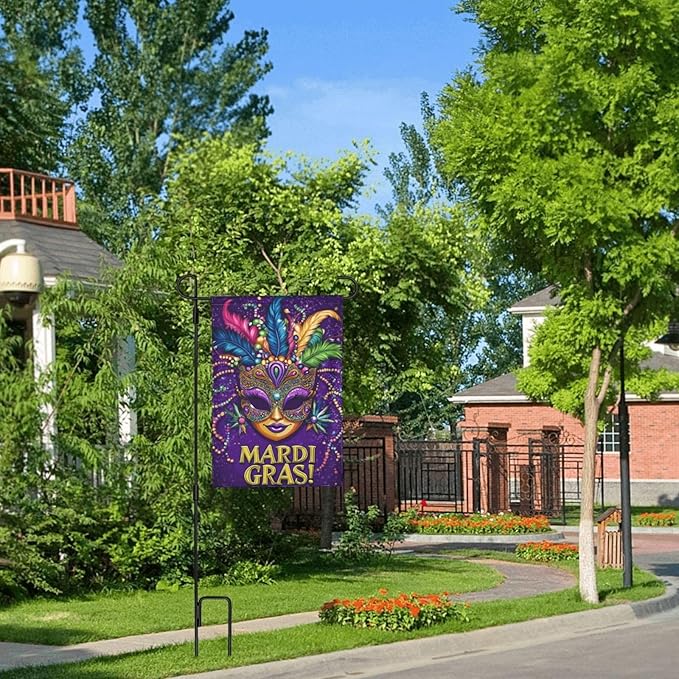 Carnival Garden Flag 12x18 In Double Sided Yard Flags Lawn Sign Decor No Flagstand