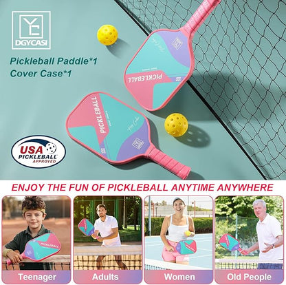 YC DGYCASI 16mm Pickleball Paddles Professional, USAPA Approved, T700 Carbon Fiber Pickleball Paddle Thermoformed, High Grit & Spin, 5.5” Elongated Handle, Handle Girth 4.25”, 8.3oz, with Cover Case