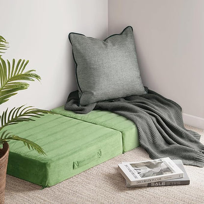 Codi Thick Replacement Couch Cushions 2 Sets, Upholstery Foam with Washable Covers for Sofa Cushion Chair Meditation - 24 × 24 × 5 Inch, High Density Foam, Green