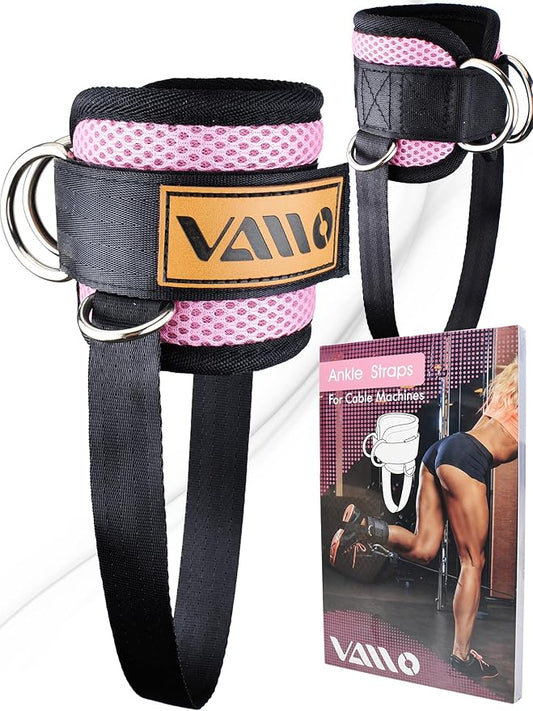 VAIIO Ankle Straps for Cable Machines,Adjustable Comfort fit Neoprene, Reinforce Double D-Ring - Premium Ankle Cuffs to Improve Abdominal Muscles, Lift The Butts, Tone The Legs for Men & Women