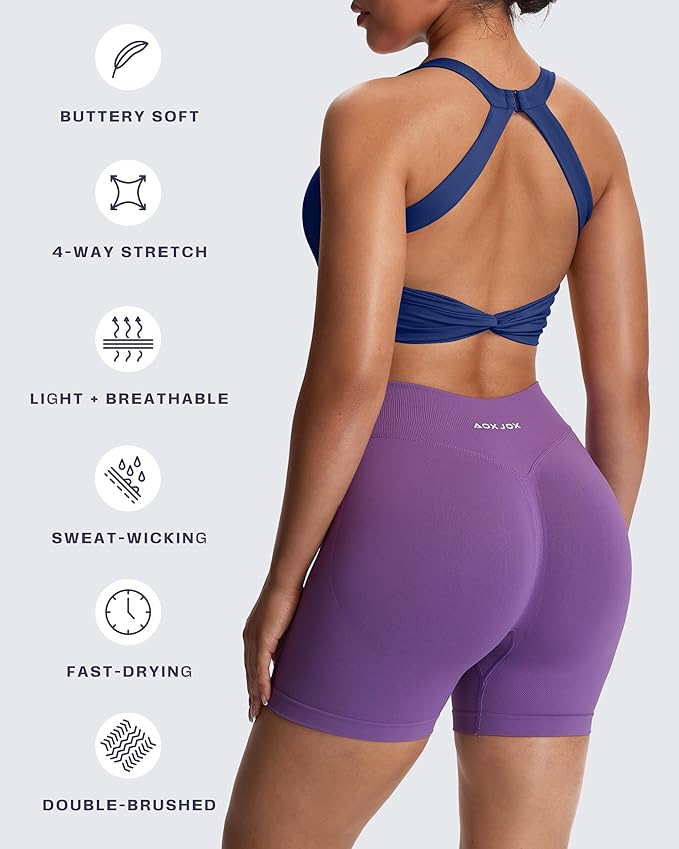 Aoxjox Women's Workout Sports Bras Twist Front Fitness Training Gym Bra Yoga Crop Lola Tank