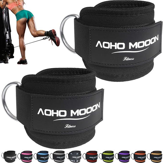 Comfortable Adjustable Ankle Straps for Cable Machines Women, Gym Workout Leg Strap, Glute Cuff, Ankle Cuffs for Glute Workouts, Foot Straps for Kickback, One Size Fit All