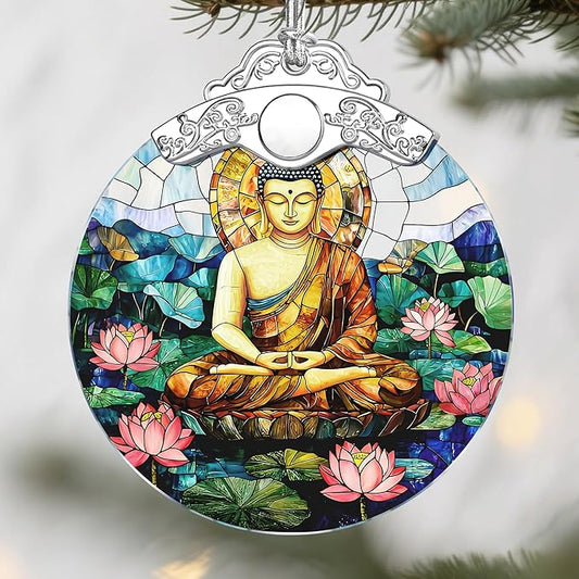 Buddha Christmas Ornaments: Christmas Tree Ornaments, Buddha Meditation Decor, Namaste Decor, Stocking Stuffers, Gift Idea & Gifts for Buddhists, Meditation/Yoga Practitioners, Lovers of Eastern Art