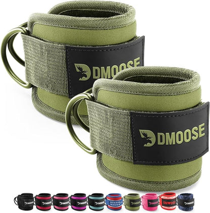 DMoose Fitness Ankle Straps for Cable Machines - One Size Fit with Premium Padding, Glute Kickback Ankle Strap for Women & Men, Cable Attachments for Gym, Booty Workouts, Leg Extension & Hip Abductors