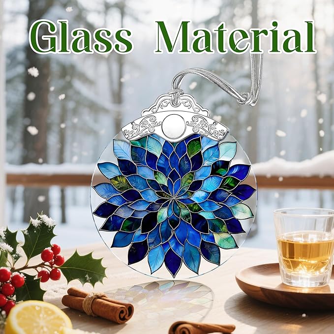 Blue Mandala Christmas Ornaments: Christmas Tree Ornaments, Holiday Decor for Nature Lover, Stocking Stuffers, Gift Ideas, Xmas Gifts & Gifts for Spiritual Seekers (Yoga/Meditation/Healing)