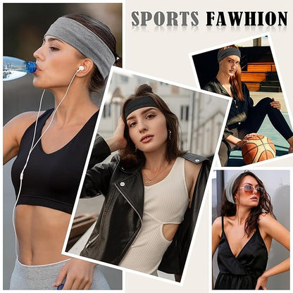 16Pcs Headbands for Women - Multicolor Absorb Sweat Non Slip Absorb Sweat Sports Hair Bands（ Soft Cotton Cloth Stretchy Headbands ）（Suitable for Fitness Yoga Outdoor Exercise ）