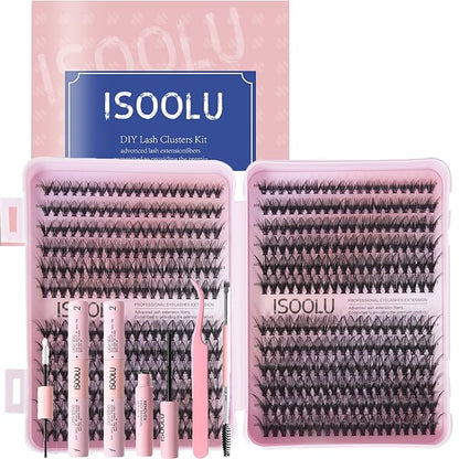 Fairy Lash Clusters Manga Individual Lashes C Curl Wispy Eyelash Clusters WideSpan Eyelash Extension Kit with Lash Bond and Seal Wet-Look Spiky Cluster Lashes (30D+40D 9-16mm D 0.07)