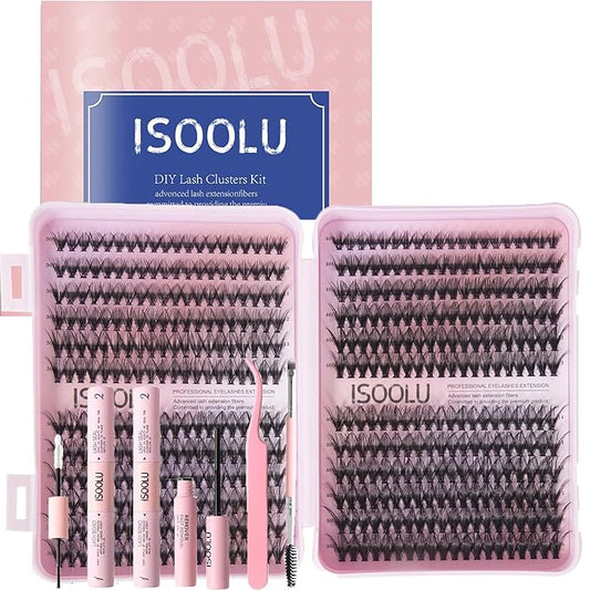 Fairy Lash Clusters Manga Individual Lashes C Curl Wispy Eyelash Clusters WideSpan Eyelash Extension Kit with Lash Bond and Seal Wet-Look Spiky Cluster Lashes (30D+40D 9-16mm D 0.07)