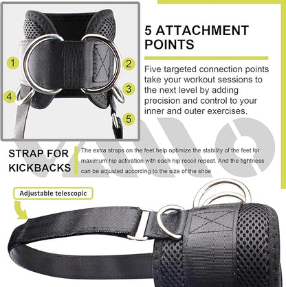 VAIIO Ankle Straps for Cable Machines,Adjustable Comfort fit Neoprene, Reinforce Double D-Ring - Premium Ankle Cuffs to Improve Abdominal Muscles, Lift The Butts, Tone The Legs for Men & Women