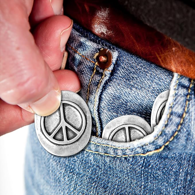20 Pack Handcrafted Vintage Peace Sign Pocket Pewter Token - Portable Serenity Charm for Mindfulness, Meditation, and Positive Energy