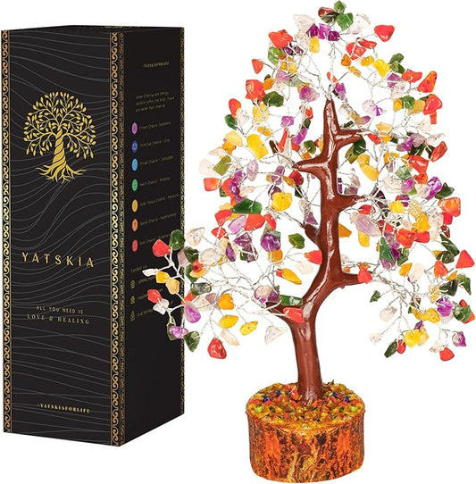 Chakra Tree - Chakra Crystals, Mix Crystal, Money Trees, Tree of Life Chakra, Balancing Tree, Crytals and Gemstones, Good Luck Home Decor