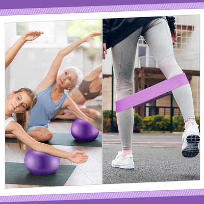 Poen Home Pilates Kit for Women Pilates Equipment Ring and Ball Set with Stretching Strap 8 Resistance Bands Non Slip Socks Gym Back Bags Exercise Equipment for Workout