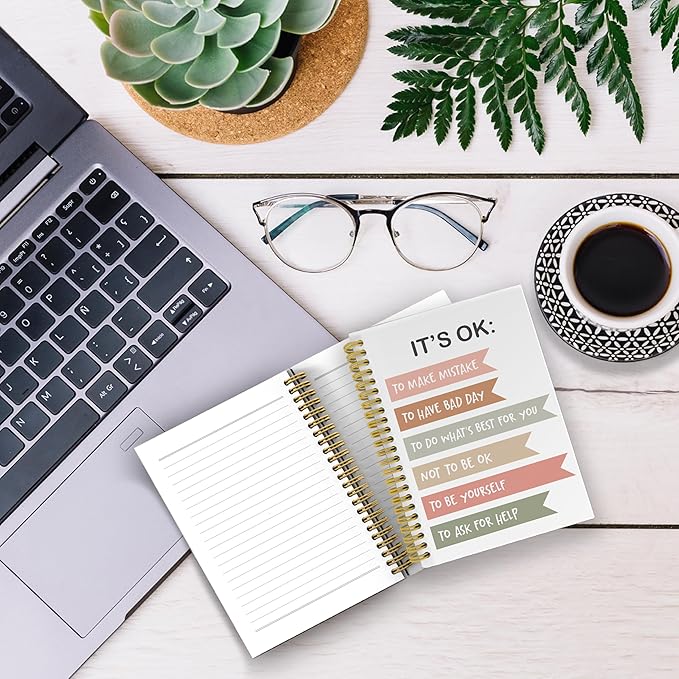 It's OK to not Be OK Mental Health Journal, Mental Health Gifts, Therapy Journal Notebook for Mental Health, Mental Health Journal for Women, Spiral Notebook 5.5x8.3 with 164 Pages