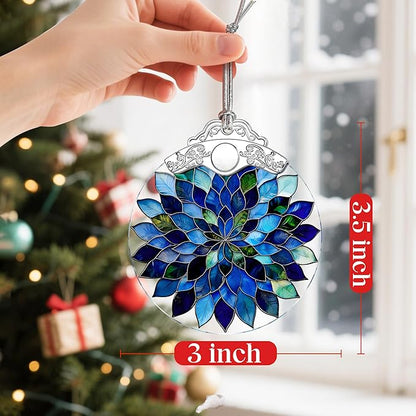 Blue Mandala Christmas Ornaments: Christmas Tree Ornaments, Holiday Decor for Nature Lover, Stocking Stuffers, Gift Ideas, Xmas Gifts & Gifts for Spiritual Seekers (Yoga/Meditation/Healing)