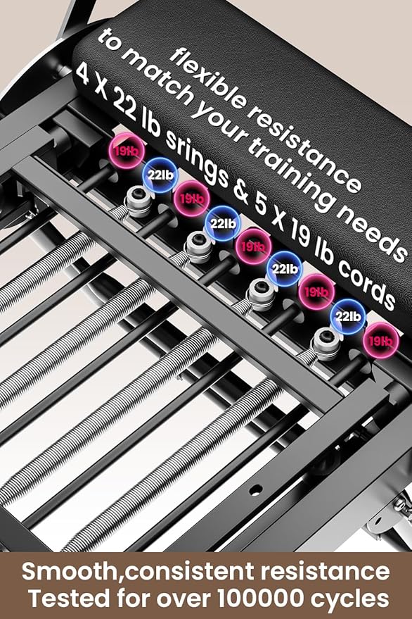 Pilates Reformer,Foldable Pilates Machine, Equipment for Home Use and Gym Workout, Fit for Advanced and Beginners and for Home,Up to 265 lbs Weight Capacity