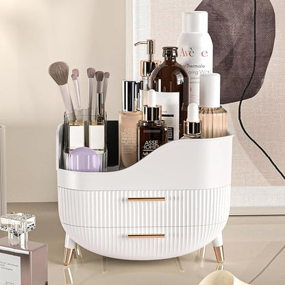 Makeup Organizer with Drawers,Skincare Organizer for Vanity,Storage Box with Handle,Large Cosmetic Display case for Dresser, Bathroom Countertop